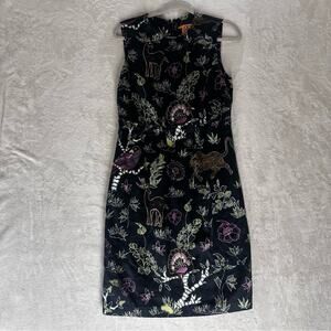 TONY BURCH Belinda Silk Dress Rainforest Jungle Animal Print Buffalo Turkey